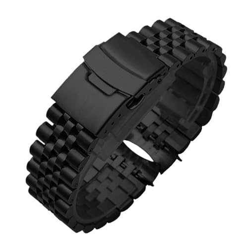XTVKFWJAB Kompatibel mit SEIKO Nr. 5 SKX009 SKX007 SKX175 SKX173 Massives Edelstahlarmband 20 mm 22 mm Herrenarmband Zubehör Uhrenarmband(Five beads black,22mm) von XTVKFWJAB