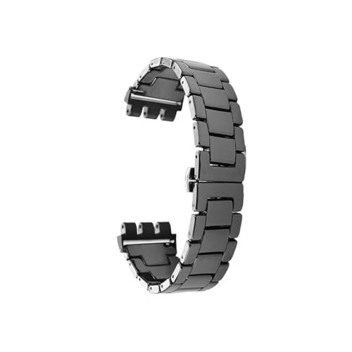 XTVKFWJAB Kompatibel mit Swatch Keramikarmband 21 mm Uhrenarmband YVS420 YVS454 YVS451 YVS400 YVB404 Herren Damen Adapterbänder Refit Keramikarmband + Werkzeuge(A-Adapter-Black) von XTVKFWJAB