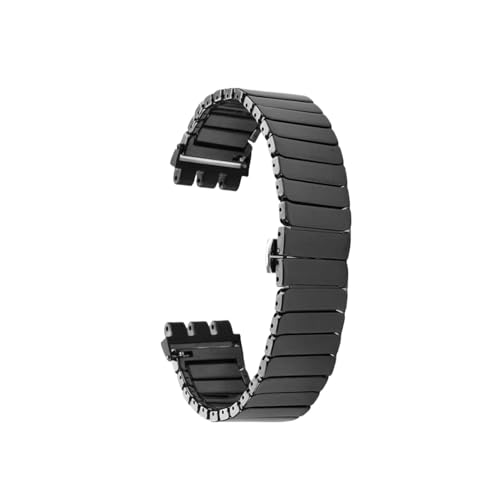XTVKFWJAB Kompatibel mit Swatch Keramikarmband 21 mm Uhrenarmband YVS420 YVS454 YVS451 YVS400 YVB404 Herren Damen Adapterbänder Refit Keramikarmband + Werkzeuge(B-Adapter-Black) von XTVKFWJAB