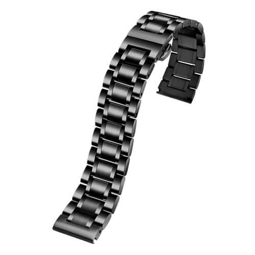 XTVKFWJAB Kompatibel mit Tissot Longines Casio Armani Rossini, gebogenes Bogenende, Edelstahlarmband, Metallarmband, Uhrenarmband, 14 15 16 17 18 19 20 22 mm(Black,14mm) von XTVKFWJAB
