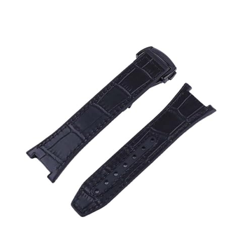 XTVKFWJAB Lederarmband for Uhren, kompatibel mit Omega Constellation 131 23 41 Manhattan, 24 mm x 18 mm, Observatory Fluorkautschuk-Armband(Coal Black) von XTVKFWJAB