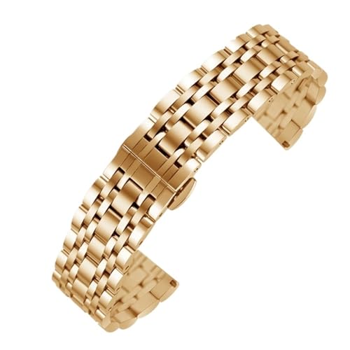 XTVKFWJAB Massives Edelstahl-Uhrenarmband, kompatibel mit Armani Ar1648 0389 16761909 1682, Herren- und Damen-Armband, Zubehör, 20 22 mm(Golden,18mm) von XTVKFWJAB