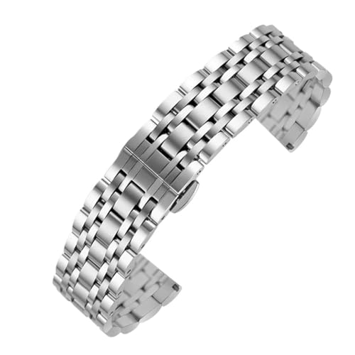 XTVKFWJAB Massives Edelstahl-Uhrenarmband, kompatibel mit Armani Ar1648 0389 16761909 1682, Herren- und Damen-Armband, Zubehör, 20 22 mm(Steel,18mm) von XTVKFWJAB