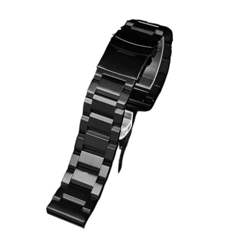 XTVKFWJAB Massives Edelstahlarmband, 24 mm, kompatibel mit Casio G-SHOCK PRG-600YB/PRG-650/PRW -6600 GA2000, Herren-Armband aus schwarzem Metall(B Black) von XTVKFWJAB