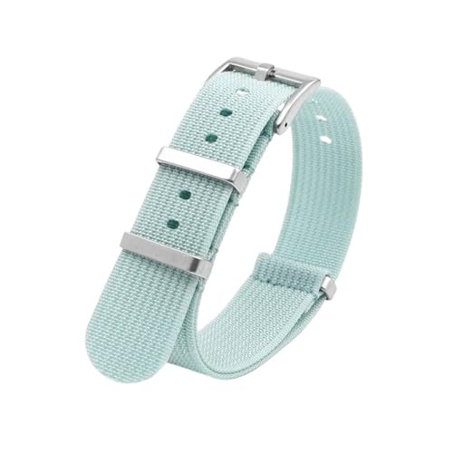 XTVKFWJAB Nylon-Canvas-Armband 20 Mm 22 Mm Herren-Sport-Taucheruhr-Armband-Zubehör Kompatibel Mit Seiko Omega MoonSwatch(Lake blue,20mm) von XTVKFWJAB