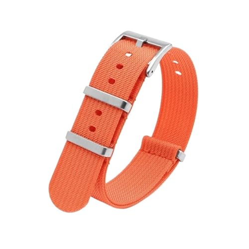 XTVKFWJAB Nylon-Canvas-Armband 20 Mm 22 Mm Herren-Sport-Taucheruhr-Armband-Zubehör Kompatibel Mit Seiko Omega MoonSwatch(Orange,22mm) von XTVKFWJAB