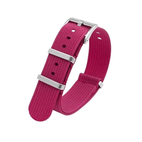 XTVKFWJAB Nylon-Canvas-Armband 20 Mm 22 Mm Herren-Sport-Taucheruhr-Armband-Zubehör Kompatibel Mit Seiko Omega MoonSwatch(Wine red,22mm) von XTVKFWJAB
