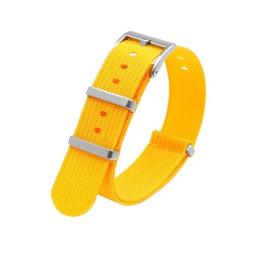 XTVKFWJAB Nylon-Canvas-Armband 20 Mm 22 Mm Herren-Sport-Taucheruhr-Armband-Zubehör Kompatibel Mit Seiko Omega MoonSwatch(Yellow,22mm) von XTVKFWJAB