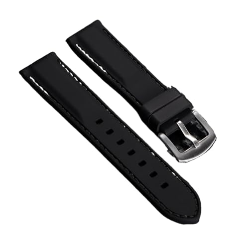 XTVKFWJAB Silikon-Armband, universelles Gummi-Uhrenarmband, kompatibel mit Seiko Sport, wasserdichtes Armband, Damen- und Herrenarmband(Black Black,18mm) von XTVKFWJAB