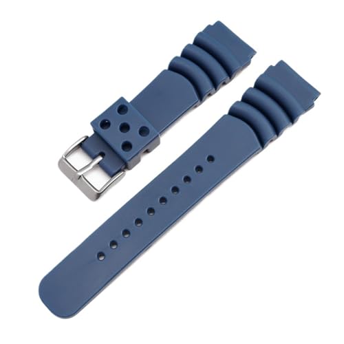 XTVKFWJAB Silikon-Sportarmband, Tauchen, wasserdichtes Armband, Gummi, TPU, Herren, Ersatzarmband, Uhrenzubehör, kompatibel mit Seiko(Blue,20mm) von XTVKFWJAB