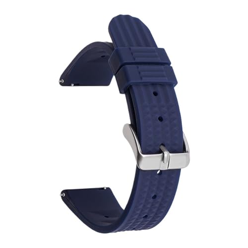 XTVKFWJAB Silikon-Sportarmband mit Schnellverschluss, Tauchen, wasserdicht, Gummi, Herren-Ersatzarmband, Uhrenzubehör, kompatibel Seiko(Blue with pins,20mm) von XTVKFWJAB