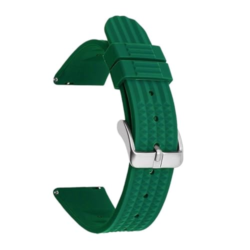 XTVKFWJAB Silikon-Sportarmband mit Schnellverschluss, Tauchen, wasserdicht, Gummi, Herren-Ersatzarmband, Uhrenzubehör, kompatibel Seiko(Green with pins,20mm) von XTVKFWJAB