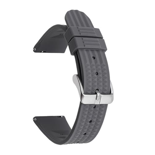 XTVKFWJAB Silikon-Sportarmband mit Schnellverschluss, Tauchen, wasserdicht, Gummi, Herren-Ersatzarmband, Uhrenzubehör, kompatibel Seiko(Grey with pins,22mm) von XTVKFWJAB