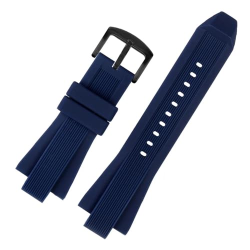 XTVKFWJAB Silikonarmband kompatibel mit MK Michael Kors Raised Mouth Uhrenarmband MK8730 MK9019 MK8295 MK8492 MK9020 MK8184 8729 Uhrenzubehör(Blue-black) von XTVKFWJAB