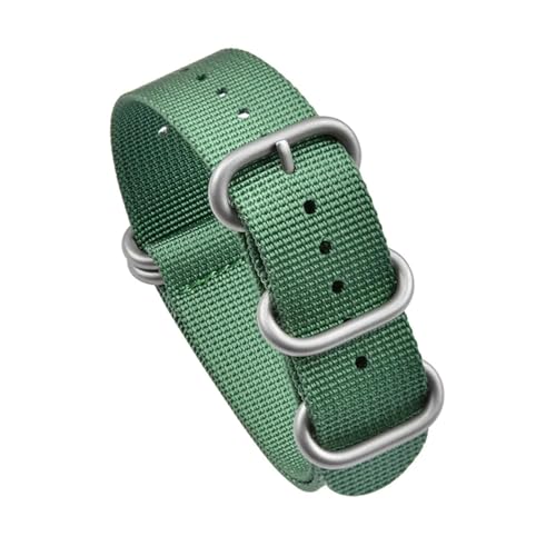 XTVKFWJAB Strapazierfähiges Nylonarmband, 20 mm, 22 mm, gestreift, wasserdicht, Edelstahlringschnalle, Ersatzarmband, Uhrenzubehör for Seiko(Dark green01,22mm) von XTVKFWJAB