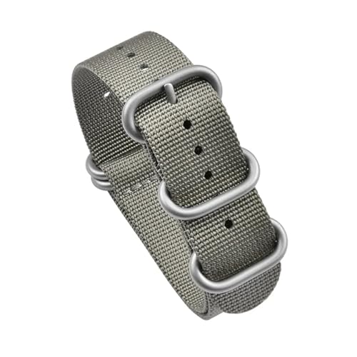 XTVKFWJAB Strapazierfähiges Nylonarmband, 20 mm, 22 mm, gestreift, wasserdicht, Edelstahlringschnalle, Ersatzarmband, Uhrenzubehör for Seiko(Grey01,20mm) von XTVKFWJAB
