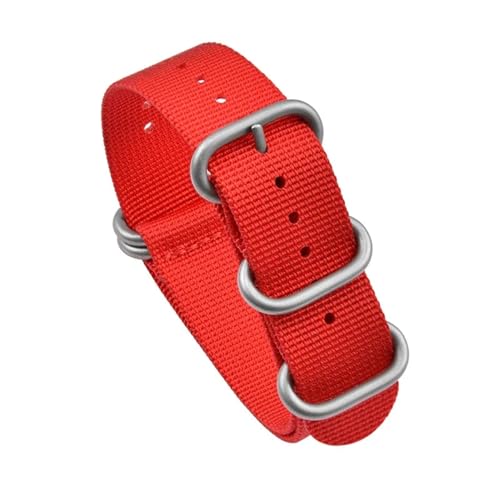 XTVKFWJAB Strapazierfähiges Nylonarmband, 20 mm, 22 mm, gestreift, wasserdicht, Edelstahlringschnalle, Ersatzarmband, Uhrenzubehör for Seiko(Red01,22mm) von XTVKFWJAB