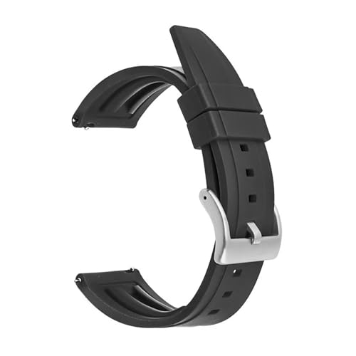 XTVKFWJAB TPU-Gummi-Uhrenarmband 20 mm 22 mm 24 mm 26 mm Universal Herren Damen Spot Wasserdicht Schnellverschluss Silikonarmband Armband for Seiko(Black,22mm) von XTVKFWJAB