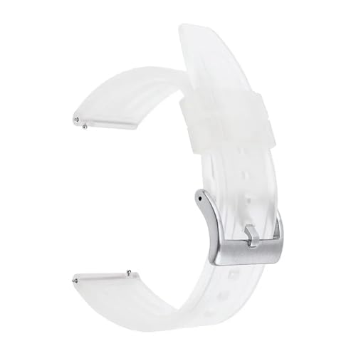 XTVKFWJAB TPU-Gummi-Uhrenarmband 20 mm 22 mm 24 mm 26 mm Universal Herren Damen Spot Wasserdicht Schnellverschluss Silikonarmband Armband for Seiko(Half transparent,24mm) von XTVKFWJAB