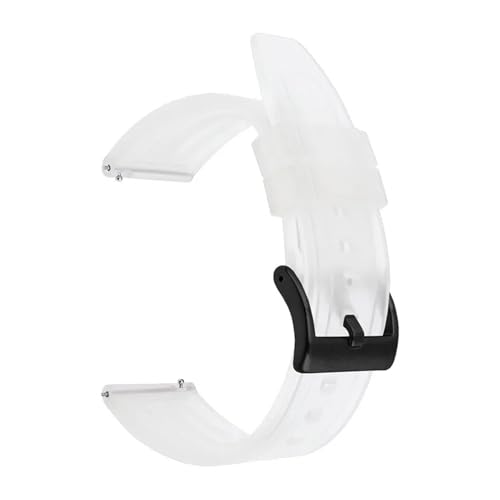 XTVKFWJAB TPU-Gummi-Uhrenarmband 20 mm 22 mm 24 mm 26 mm Universal Herren Damen Spot Wasserdicht Schnellverschluss Silikonarmband Armband for Seiko(Half transparent02,22mm) von XTVKFWJAB
