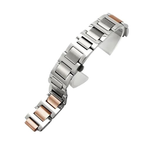 XTVKFWJAB Uhrenarmband aus Edelstahl 316, kompatibel mit Cartier Blue Balloon Steel Belt, Herren- und Damen-Uhrenarmband Black Knight, Zubehör, 22 14 mm(Steel-Rose,8x14mm) von XTVKFWJAB