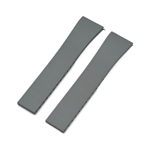 XTVKFWJAB Uhrenarmband aus Fluorkautschuk der Güteklasse FKM, 18 mm, 19 mm, 20 mm, 21 mm, 22 mm, universelles Armband mit Schnellverschluss und fester Faltschließe(Dark grey no buckle,19mm) von XTVKFWJAB