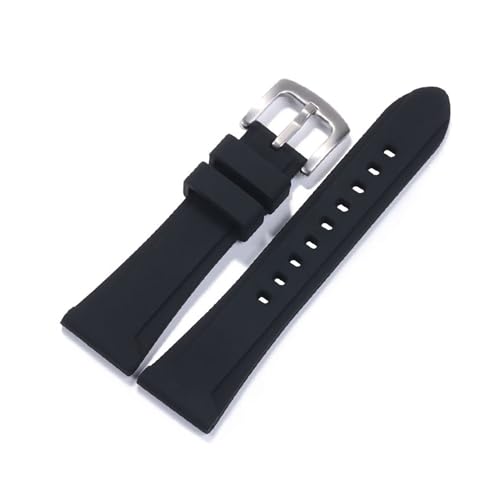 XTVKFWJAB Uhrenarmband aus weichem Silikonkautschuk, 22 mm, 24, 26, for Herren und Damen, Sport, wasserdicht, atmungsaktiv, Ersatzarmband(Black,22mm) von XTVKFWJAB