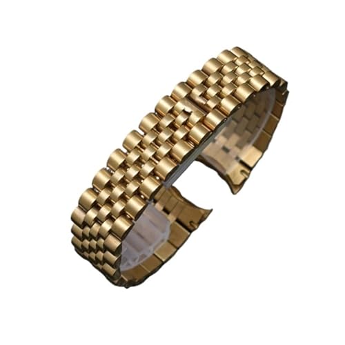 XTVKFWJAB Uhrenzubehör Stahlarmband 13 17 20 21 mm Sport Kompatibel mit Rolex DATEJUST DAY-DATE OYSTERPERTUAL DATE Herren- und Damenuhrenarmband(Gold-5,21mm) von XTVKFWJAB