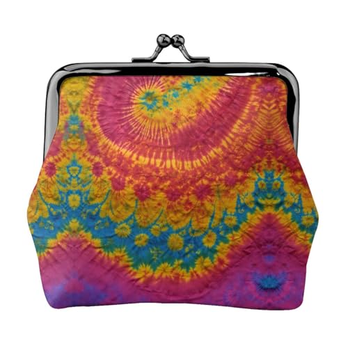 Batik-Portemonnaie mit Hippie-Druck, Münzgeldbörse, kleine Beutel mit Kussschloss, für Münzen, Karten, kleine Gegenstände von XTYGETY