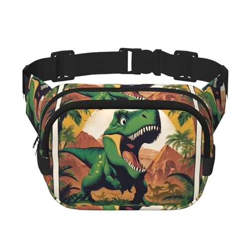 Bauchtasche mit Dinosaurier-Film-Aufdruck 03, für Damen und Herren, mit verstellbarem Gurt, für Reisen, Wandern, Radfahren von XTYGETY