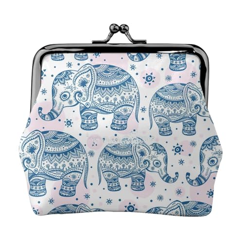 Damen-Geldbörse im Boho-Elefanten-Design, kleine Beutel mit Kussschloss, für Münzen, Karten, kleine Gegenstände von XTYGETY