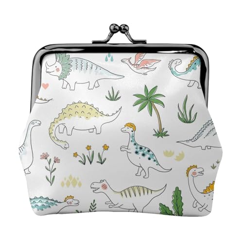 Damen-Geldbörse mit Dinosaurier-Motiv, kleine Beutel mit Kussschloss, für Münzen, Karten, kleine Gegenstände von XTYGETY