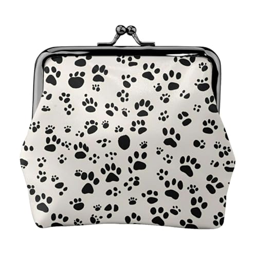 Damen-Geldbörse mit Knochen- und Fußabdruckdruck, Kleingeldbörse mit Kussschloss, für Münzen, Karten, kleine Gegenstände von XTYGETY