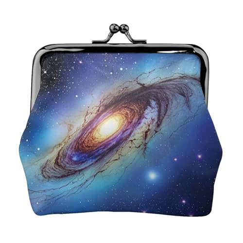 Damen-Geldbörse mit blauem Galaxie-Druck, kleine Beutel mit Kussschloss, für Münzen, Karten, kleine Gegenstände von XTYGETY