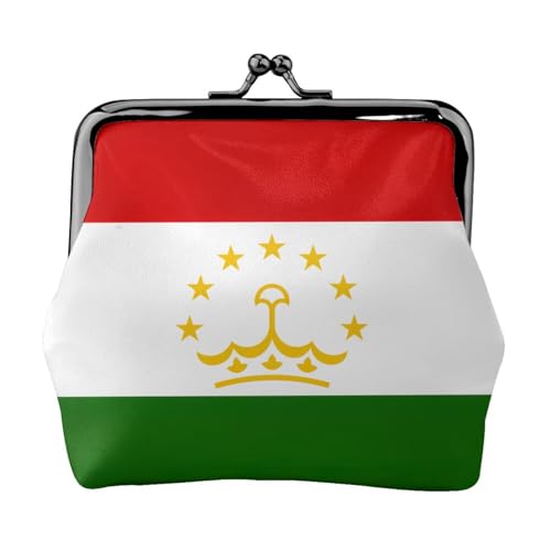 Geldbörse für Damen, Motiv: Flagge von Tadschikistan, kleine Beutel mit Kussschloss, für Münzen, Karten, kleine Gegenstände von XTYGETY