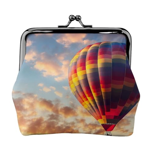 Geldbörse mit Heißluftballon-Druck, Münzgeldbörse, kleine Taschen mit Kussschloss, für Münzen, Karten, kleine Gegenstände von XTYGETY
