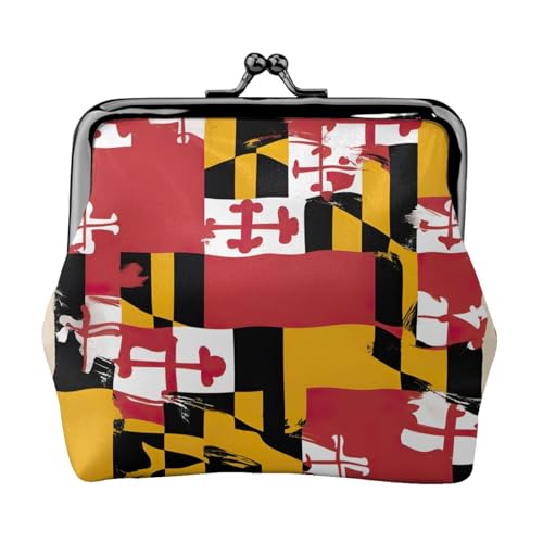 Geldbörse mit Maryland-Flaggen-Druck, Münzgeldbörse, kleine Taschen mit Kussschloss, für Münzen, Karten, kleine Gegenstände von XTYGETY