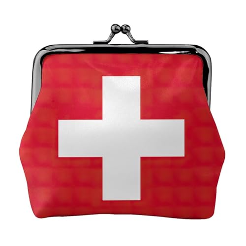 Geldbörse mit Schweizer Flagge, Münzgeldbörse, kleine Taschen mit Kussschloss, für Münzen, Karten, kleine Gegenstände von XTYGETY