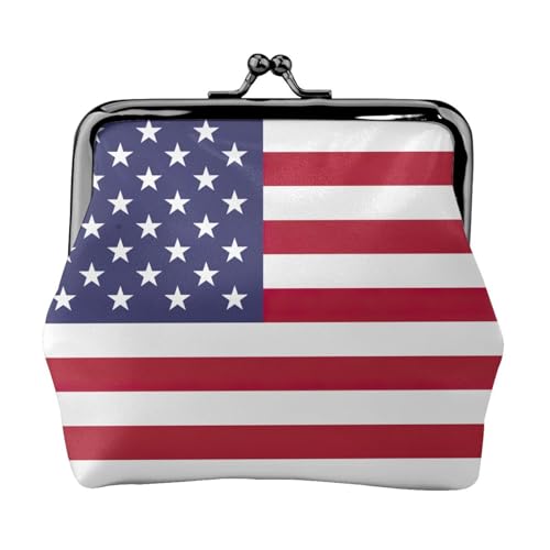 Geldbörse mit amerikanischer Flagge, Münzgeldbörse, kleine Taschen mit Kussschloss, für Münzen, Karten, kleine Gegenstände von XTYGETY