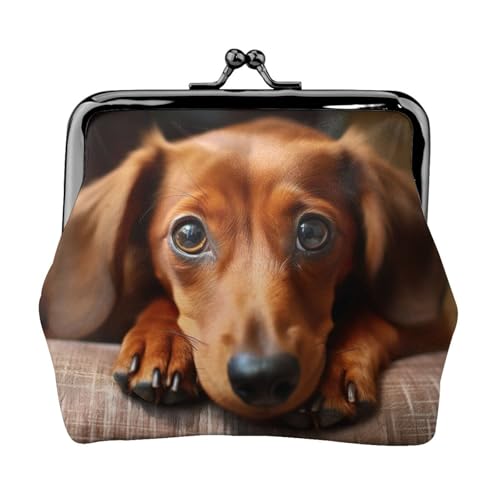 Geldbörse mit niedlichem Dackel-Motiv, Münzgeldbörse, kleine Taschen mit Kussschloss, für Münzen, Karten, kleine Gegenstände von XTYGETY