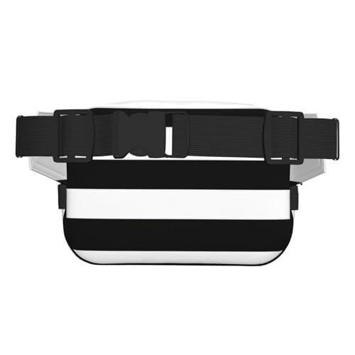 Gürteltasche für Damen und Herren, gestreift, mit verstellbarem Gurt, für Reisen, Wandern, Radfahren, Schwarz / Weiß Gürteltasche für Damen und Herren, gestreift, mit verstellbarem Gurt, für Reisen, Wandern, Radfahren, Schwarz / Weiß von XTYGETY