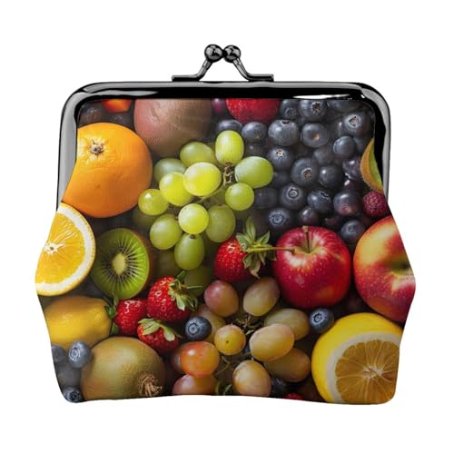 Kleingeldbörse für Damen, Motiv: frisches Gemüse, Obst, kleine Beutel mit Kussschloss, für Münzen, Karten, kleine Gegenstände von XTYGETY