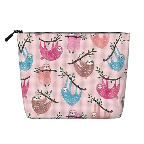 Kosmetiktasche mit Faultier-Motiv, große Kapazität, Reise-Make-up-Tasche für Damen, für den täglichen Gebrauch, Reisen, Schwarz , Einheitsgröße von XTYGETY