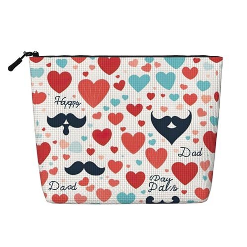 Kulturbeutel mit Aufschrift "Fathers Day Love Dad", Kosmetiktasche, große Kapazität, Reise-Make-up-Tasche für Damen, für den täglichen Gebrauch, Reisen, Schwarz , Einheitsgröße von XTYGETY