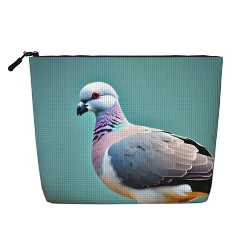 Kulturbeutel mit Cartoon-Taubenmotiv, Kosmetiktasche, große Kapazität, Reise-Make-up-Tasche für Damen, für den täglichen Gebrauch, Reisen, Schwarz , Einheitsgröße von XTYGETY