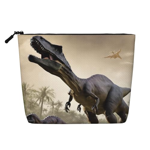 Kulturbeutel mit Dinosauriermodellen 03, bedruckt, Kosmetiktasche, große Kapazität, Reise-Make-up-Tasche für Damen, für den täglichen Gebrauch, Reisen, Schwarz , Einheitsgröße Kulturbeutel mit Dinosauriermodellen 03, bedruckt, Kosmetiktasche, große Kapazität, Reise-Make-up-Tasche für Damen, für den täglichen Gebrauch, Reisen, Schwarz , Einheitsgröße von XTYGETY