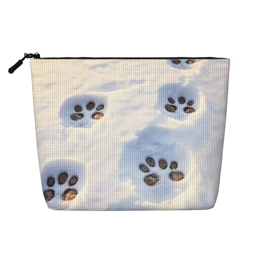 Kulturbeutel mit Pfotenabdruckmotiv, Kosmetiktasche, große Kapazität, Reise-Make-up-Tasche für Damen, für den täglichen Gebrauch, Reisen, Schwarz , Einheitsgröße Kulturbeutel mit Pfotenabdruckmotiv, Kosmetiktasche, große Kapazität, Reise-Make-up-Tasche für Damen, für den täglichen Gebrauch, Reisen, Schwarz , Einheitsgröße von XTYGETY