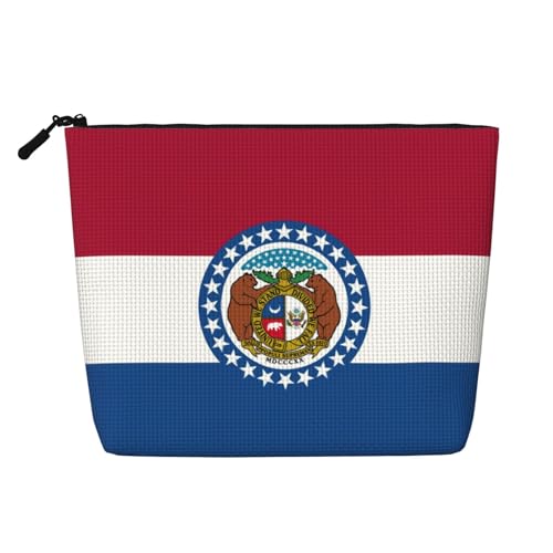 Missouri Kulturbeutel mit Staatsflaggen-Druck, Kosmetiktasche, große Kapazität, Reise-Make-up-Tasche für Damen, für den täglichen Gebrauch, Reisen, Schwarz , Einheitsgröße Missouri Kulturbeutel mit Staatsflaggen-Druck, Kosmetiktasche, große Kapazität, Reise-Make-up-Tasche für Damen, für den täglichen Gebrauch, Reisen, Schwarz , Einheitsgröße von XTYGETY