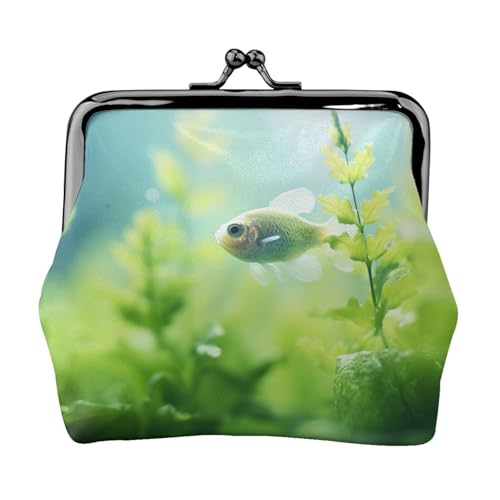 Münzgeldbörse mit niedlichem Fischdruck, kleine Taschen mit Kussschloss, für Münzen, Karten, kleine Gegenstände von XTYGETY