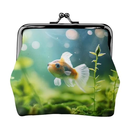 Münzgeldbörse mit niedlichem Fischdruck, kleine Taschen mit Kussschloss, für Münzen, Karten, kleine Gegenstände von XTYGETY
